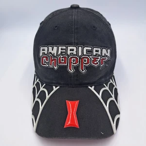 American Chopper Black Widow Hat 2003 Discovery Spider Web Cap OCC Biker Vtg - Picture 1 of 9