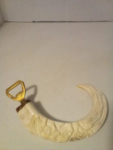 Apribottiglie Zanna Sconosciuta Intagliata 7" Vintage - Foto 1 di 9