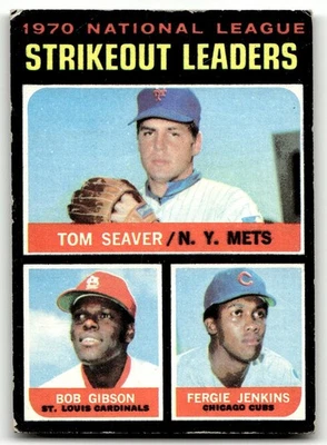 1971 Topps No72 NL Strikeout Leaders Том Сивер/Боб Гибсон/Дженкинс КОМПЛЕКТ ВСКРЫТИЕ! - Изображение 1 из 2