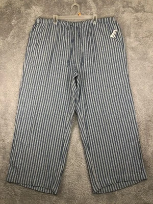 Pantalones Old Navy para mujer 2XL (43x30) nuevos con etiquetas pierna ancha tiro alto lino a rayas Foto 1 de 4