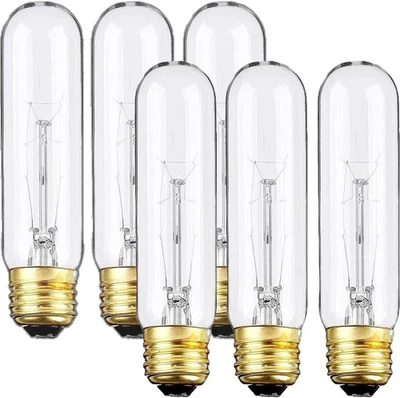 6 Pack T10 Tubular Light Bulbs, 40W Bulb, Clear 5 In (6 Pack), Warm White 40w  - Image 1 of 4