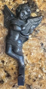 Cherub Brass Wall Hook Towel Clothes Holder 3” Wide - Picture 1 of 8