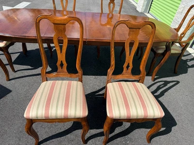 Ethan Allen Country French Dining Chair Splatback Upholstered Birch 26-6302 - Image 1 of 2