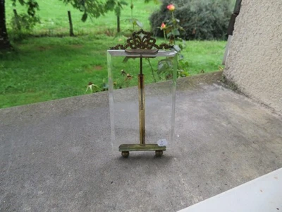 ancien cadre photo verre biseauté et bronze  14 cm - Photo 1/4