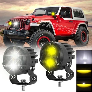 Pair 3'' 100W LED Work Lights Driving Fog Pods Offroad Trucks Motorcycle ATV 4WD - Picture 1 of 9