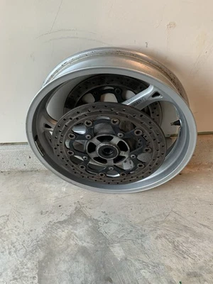 08-20 Suzuki Hayabusa GSXR 1300 rotores de llanta delantera PLATEADOS rectos OEM Foto 1 de 4