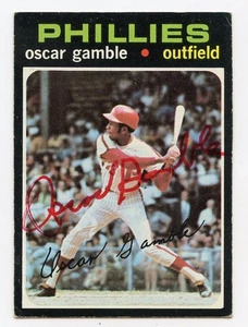 OSCAR GAMBLE Signed 1971 Topps #23 Phillies   Guaranteed Authentic KOA - Picture 1 of 1