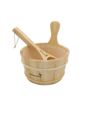 SPIRATO Sauna Aufgusskübel mit Plastikeinsatz inklusive Aufguss Kelle