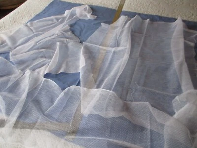 3 morceaux de tulle fin point d'esprit coton blanc anciens 1900 - Photo 1/4