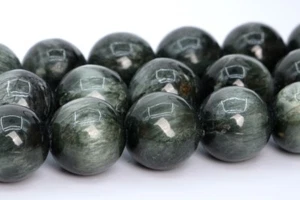 10-11MM Genuine Natural Green Chrysoberyl Cat Eye Beads AA Round Loose Beads 15" - Picture 1 of 3