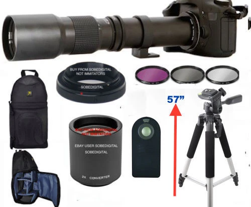  ZOOM LENS 500-1000MM + BACKPACK +57" TRIPOD +REMOTE FOR NIKON D3400 D5100 D3100 - Image 1 of 4