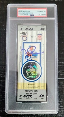 Mark Mcgwire Signed 1991 MLB All-Star Game Ticket (PSA) Auto 10 - Image 1 of 4
