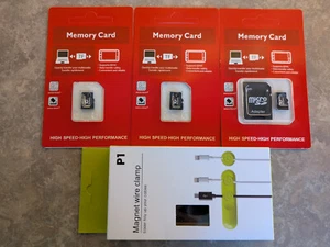 64 GB Micro SD Card 3 Pack with Adapter and Cable Holder - Picture 1 of 4