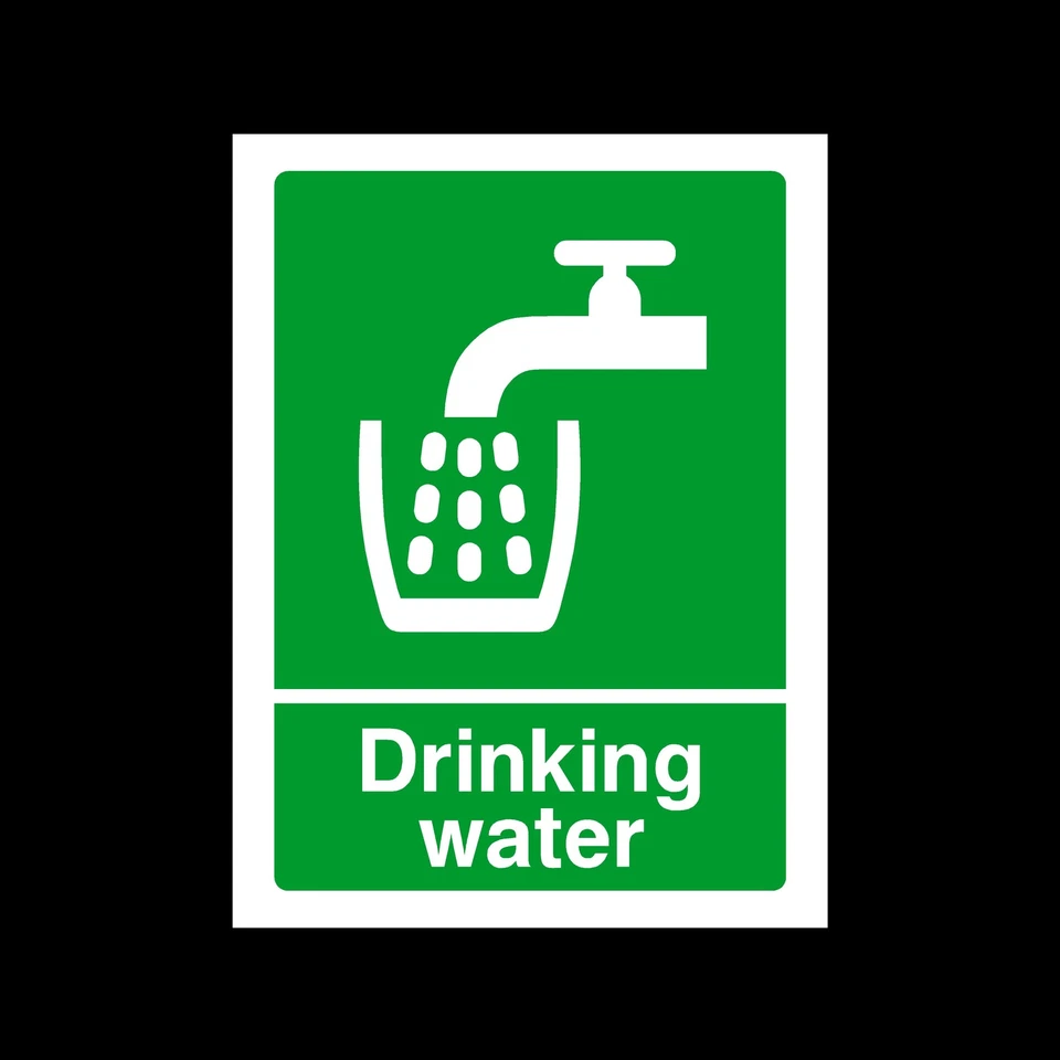 HEALTH&SAFETYDIRECT Drinking Water - Plastic Sign or Sticker - All Sizes/Materials - (HS5)