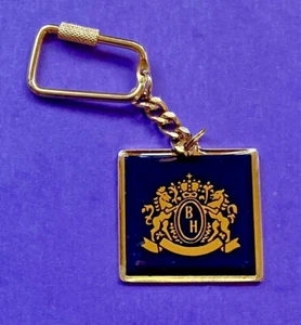Classic Gold Enamel Panel Keychain "B H" Coat of Arms - Picture 1 of 3