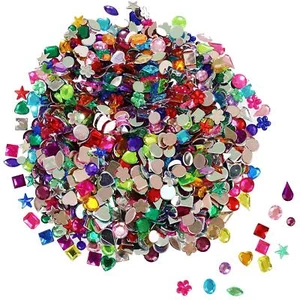 1200Pc Acrylic Flatback Gems Rhinestone Jewels for Crafts Jewelry Making, 6-13mm - Picture 1 of 7