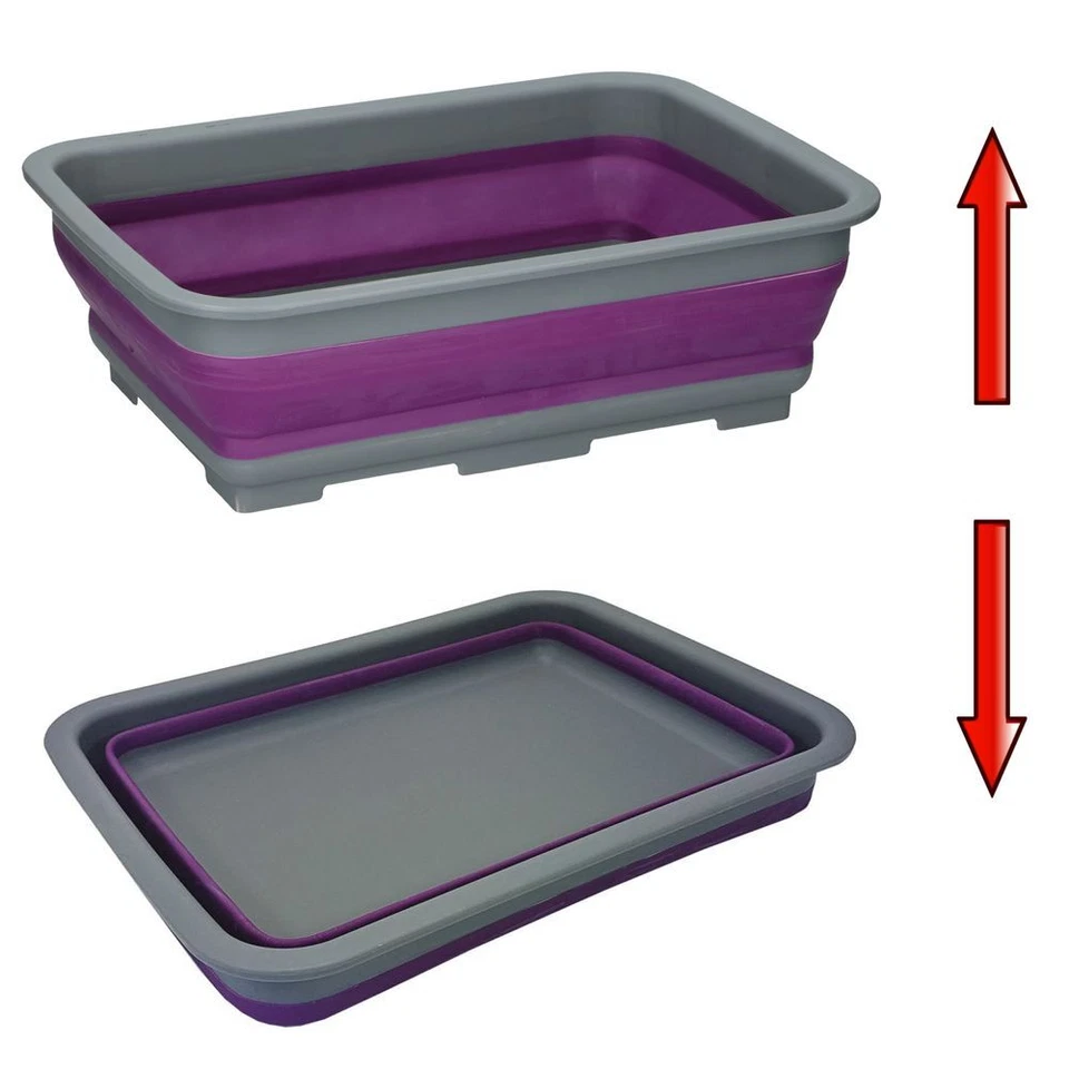 Faltschüssel CUISINE ELEGANCE violett/grau Camping Schüssel Silikon Spülschüssel - Bild 1 von 4