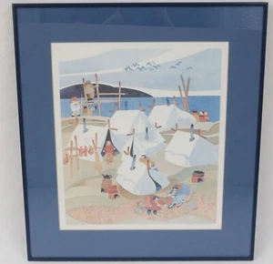 Stampa litografica originale firmata Rie Munoz 1982 "Summer Camp" 416/750 - Foto 1 di 10