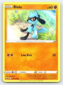Riolu 071/159 Common Crown Zenith Pokemon Card - NM Near Mint - Picture 1 of 2