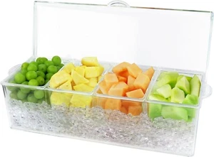 Ice Chilled Condiment Caddy with 5 Containers, Ice Chilled 5 Compartment - Picture 1 of 8