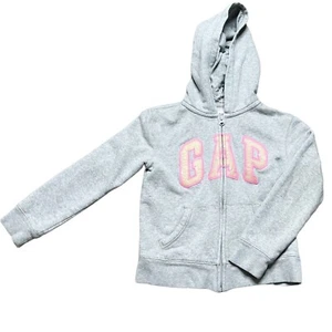 Gap Jacket Girls Size M (8) Grey Pink Sequined Sparkle Full Zip Hooded - Picture 1 of 5