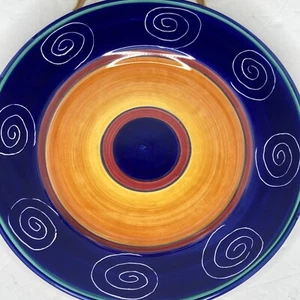 Juego de 2 platos de cena Pier 1 italiano remolino de aproximadamente 11,5" pintados a mano - Imagen 1 de 14