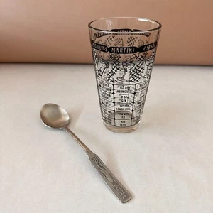 Vajilla Federal vintage, mezcladora de cócteles de vidrio de 6" con recetas de bebidas y cuchara SS 8" - Imagen 1 de 15