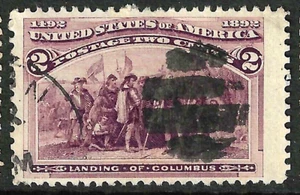 Sc #231 Jumbo Margin Bold Grid Fancy Cancel 2 Cent Columbian 1893 US 83E74 - Picture 1 of 1