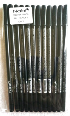 Lápiz delineador de ojos color negro 12 lápices delineadores de ojos lote 7 pulgadas de largo Foto 1 de 4