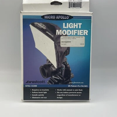 New Westcott Micro Apollo Light Modifier Softbox 5" x 8" Model #2200 Diffuser  - Image 1 of 2