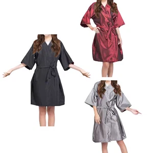 Unisex Salon Solid Robes Smock Clients Hair Cutting Hair Coloring Lace Up Robes - Picture 1 of 11