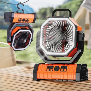Portable Camping Fan 20000mAh Battery Powered Tent Fan w/ LED Light Fan 100Hours - Picture 1 of 17