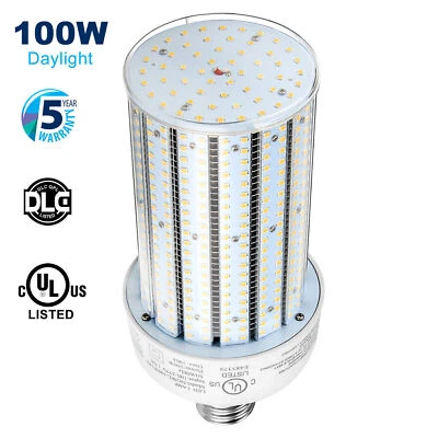 100W LED Corn Light Large Area Warehouse Workshop High Bay Wall Pack Replac Bulb - Image 1 of 4