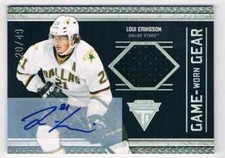2011-12 TITANIUM GAME-WORN GEAR LOUI ERIKSSON AUTO JERSEY 1 COLOR 20/49 DALLAS
