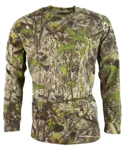 T-SHIRT A MANICHE LUNGHE DA UOMO S-3XL INGLESE HEDGEROW MIMETICA BATTENTE - Foto 1 di 3