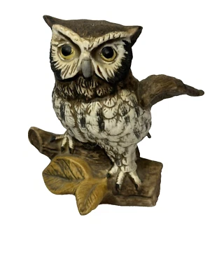 керамическое животное домашний декор сова на ветке дерева - Изображение 1 из 4