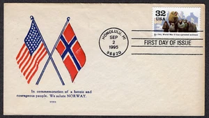 1995 WWII Refugees 50th (Scott 2981a) - Latter Day USE Grandy 911 FDC MY212 - Picture 1 of 1