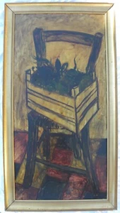 Pietro BISIO (Casei Gerola, Pavia 1932) Natura morta su una sedia cm 100x50 1965 - Picture 1 of 19
