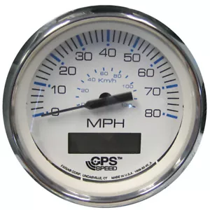 Faria Chesapeake White SS 4" Speedometer w/LCD Heading Display - 80MPH (GPS) [3 - Picture 1 of 1