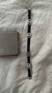 Bulgari Leather Bracelet Logo Gold Black - Picture 1 of 5