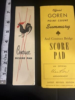 Heines GOREN BRIDGE Score Pad, Contract Card Game Tally Vintage - Image 1 of 4