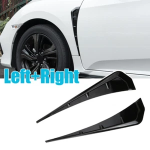 2PCS Universal Glossy Car Body Side Fender Vent Air Wing Cover Moldings Trim - Picture 1 of 12