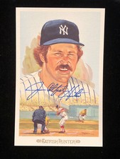CATFISH HUNTER SIGNED POSTCARD PEREZ-STEELE CELEBRATION SET 1989, MINT