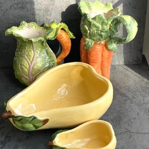 Set of 4 VTG Kaldun & Bogle Ceramic Vegetables Tuscan Garden Hand-Painted 9"Tall - Picture 1 of 11