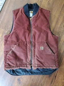 Vintage Carhartt Arctic Quilt-Lined Vest Clay Red V02 CLY Men’s Large Tall - Picture 1 of 17