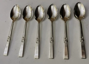 Vtg 6 Oneida Community Silver Plate MORNING STAR 13.5cm Teaspoons Cutlery - Picture 1 of 6
