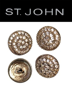 St John Knits (0.65 Inch) Rose Gold Round Crystal Replacement Buttons  - Picture 1 of 1