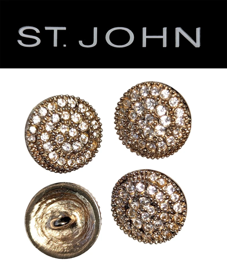 St John Knits (0.65 Inch) Rose Gold Round Crystal Replacement Buttons  - Image 1 of 1