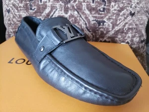 Louis Vuitton MONTE CARLO Black Silver Metal Men 42 EU/8 UK /9 US Ret $1,200 - Picture 1 of 20