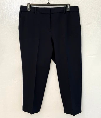 Talbots Size 18W High Waist Hampshire Ankle Pants Navy Blue Hemmed to 27" Inseam - Image 1 of 4